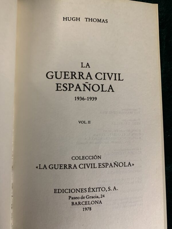 LIBROS; « LA GUERRA CIVIL ESPAÑOLA 6-7 » HUGH THOMAS - Imagen 5