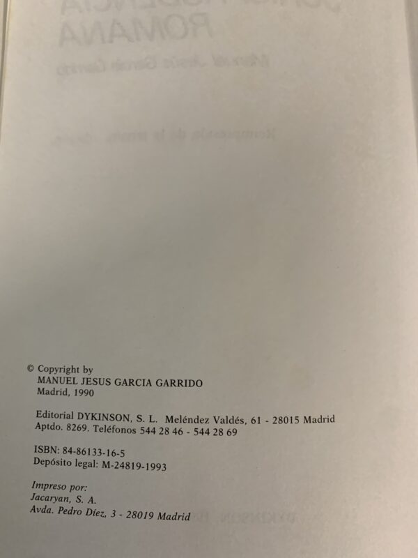 LIBROS; « DICCIONARIO DE JURISPRUDENCIA ROMANA » EDIC. DYKINSON - Imagen 3