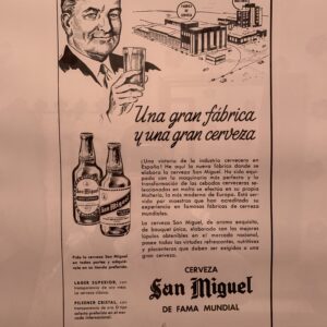 CUADROS; RECLAMO PUBLICITARIO AÑOS 50 CERVEZAS SAN MIGUEL - FÁBRICA CERVEZA-.