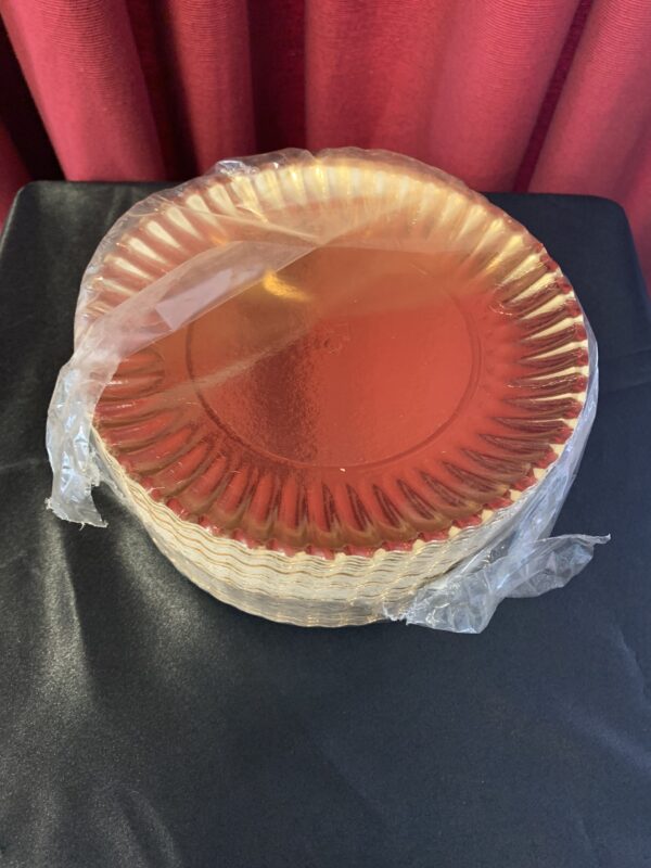 PANADERÍA: LOTE 10 PLATOS DE CARTÓN ORO PARA TARTAS 18 CM. - Imagen 2