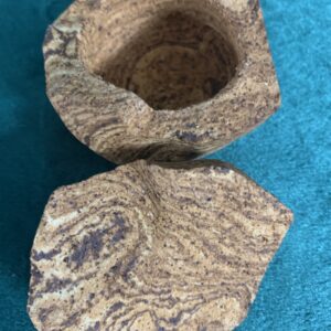 ALHAJERO, CAJA TOCADOR, PASTILLERO DE GRANITO ARTESANAL CENTROAFRICA
