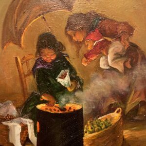 CUADROS: OLEO SOBRE TABLA REPRESENTANDO UNA CASTANERA FDO. ALFONSO