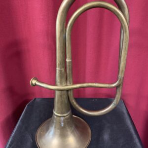 CURIOSIDADES; ANTIGUA TROMPETA/TUBA MILITAR EN LATÓN PULIDO