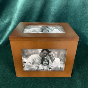 PORTAFOTOS; COFRE PORTA FOTOS DE MADERA CON 5 ALBUMES EXTRAIBLES