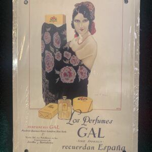 CARTEL PUBLICITARIO EN CHAPA METÁLICA PERFUMES GAL.