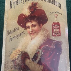 CARTEL PUBLICITARIO EN CHAPA METÁLICA ”ODONTINA FORMIGUERA”.