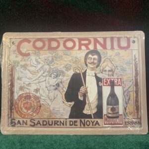 CARTEL PUBLICITARIO EN CHAPA METÁLICA ”CODORNIU”.