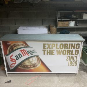 PUBLICIDAD: MOSTRADOR METÁLICO PUBLICITARIO DESMONTABLE SAN MIGUEL